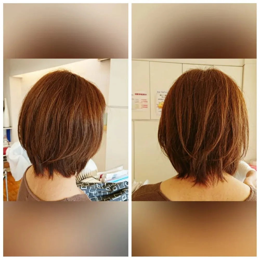 ボブスタイルのまま軽く。
